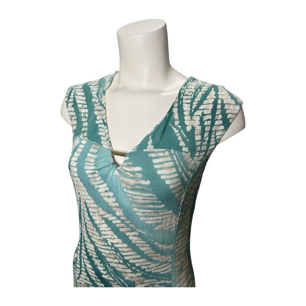 Tommy Bahama Aqua and White Printed Maxi Dress - Picture 3 of 10